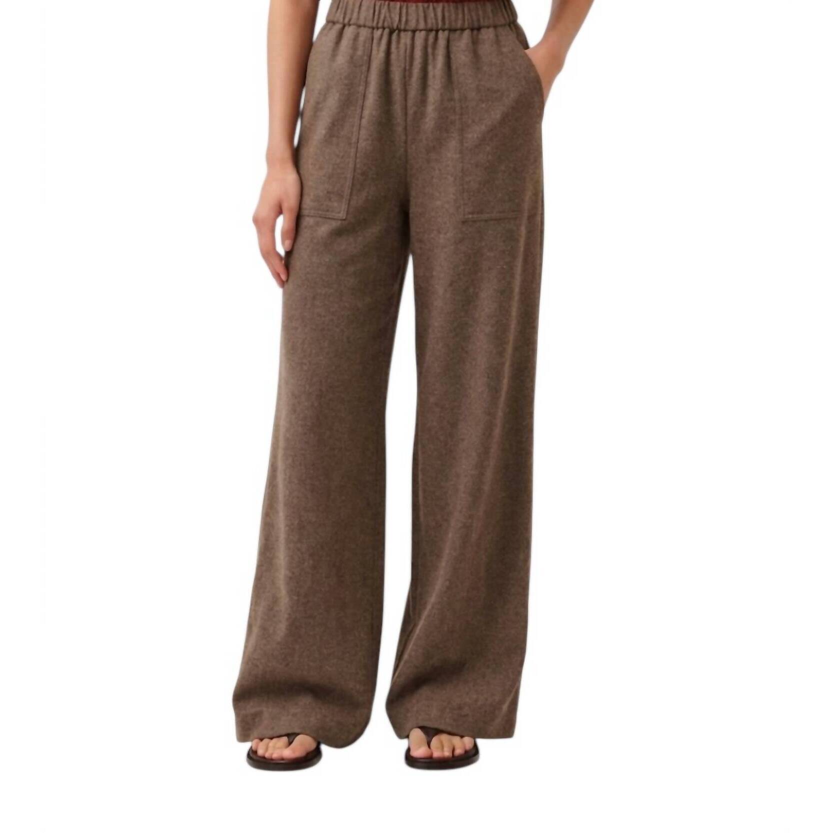 New Diega Perillo Wide Leg Pant In Dark Taupe